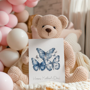 Vlinders in Delfts Blauw, aanpasbaar Briefkaart