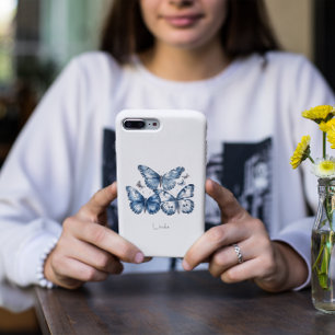 Vlinders in Delfts Blauw, aanpasbaar iPhone 11 Hoesje