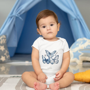 Vlinders in Delfts Blauw, aanpasbaar Romper