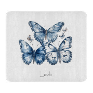 Vlinders in Delfts Blauw, aanpasbaar Snijplank