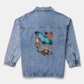Vlinders in mijn rug denim jacket (Achterkant)