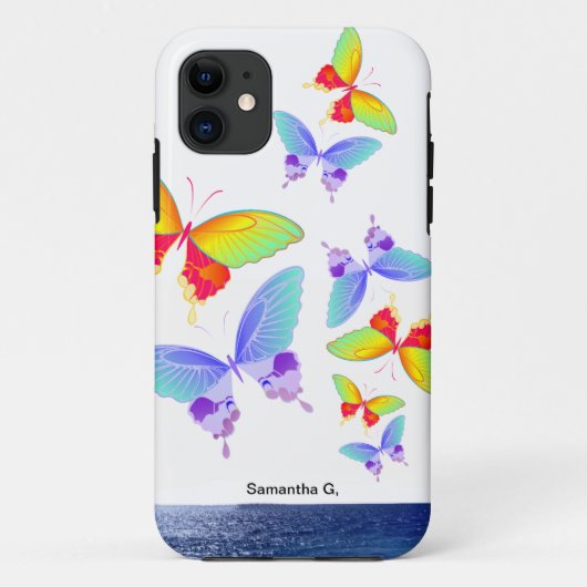Vlinders in regenboogkleuren Oceaan Case-Mate iPhone Case (Achterkant)