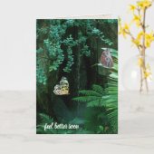 vlinders in tropische tuin voor beterschap kaart (Gele Bloem)