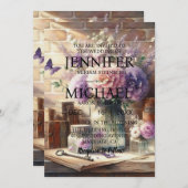 Vlinders klassieke bruiloft uitnodigingen (Voorkant / Achterkant)