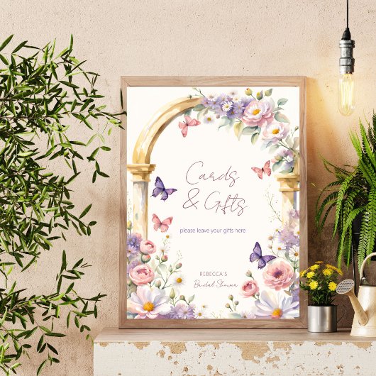 Vlinders lente zomer vrijgezellenfeest tafel teken poster
