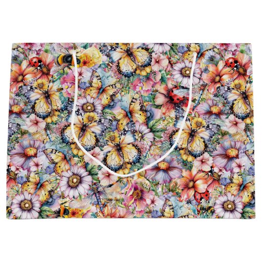Vlinders, libellen, lieveheersbeestjes en bijen groot cadeauzakje (Voorkant)