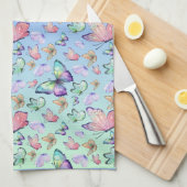 Vlinders Lineair verloop Achtergrond Patroon Theedoek (Quarter Fold)