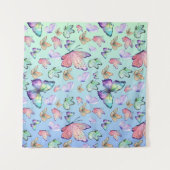 Vlinders Lineair verloop Achtergrond Patroon Wandkleed (Voorkant (horizontaal))