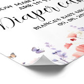 Vlinders Luiercake raadspel Baby Shower Spel Poster (Hoek)