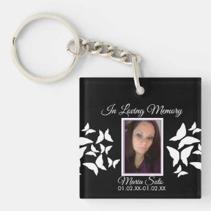 Vlinders Memorial begrafenis Roze Blauw Sleutelhanger