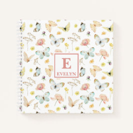 Vlinders Monogram Schrijfblok Dagboek Notitieboek