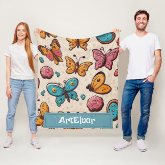 Vlinders noodlijdende print fleece deken