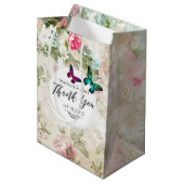 Vlinders op een armoedige collage bruiloft medium cadeauzakje (Voorkant Gekanteld)