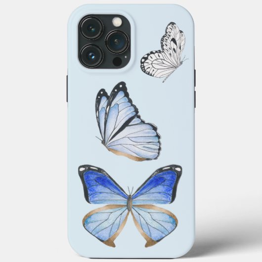 Vlinders op een iPhone Case (B) (Achterkant)