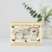  vlinders op Franse advertentie, jouw boodschap Briefkaart (Staand voorkant)