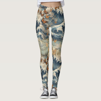 Vlinders op golven leggings