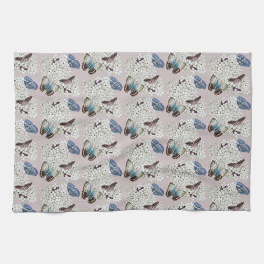 Vlinders op  lavendel theedoek (Horizontaal)