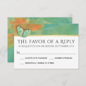 Vlinders op Zuidwest Kleuren Trouwen RSVP (Voorkant / Achterkant)