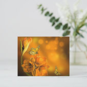 vlinders oranje briefkaart (Staand voorkant)