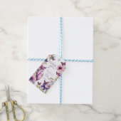 Vlinders paarse bruiloft favor cadeaulabel (Met Touw)