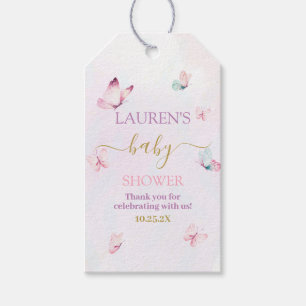 Vlinders Paarse Roze Baby shower Gift Label Cadeaulabel
