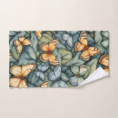 Vlinders Patroon Blauw Groen Geel tinten Bad Handdoek (Handdoek)