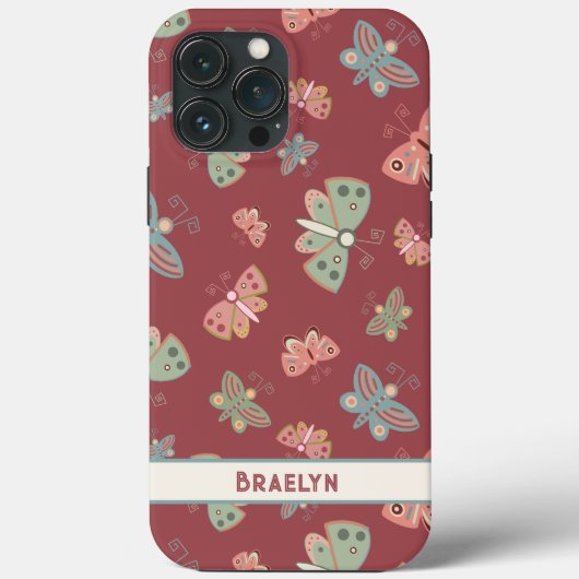 Vlinders Patroon Custom Fun Inspirivity Case-Mate iPhone Case (Achterkant)
