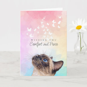 Vlinders Regenboog Siamese Kat Verlies Medeleven Kaart