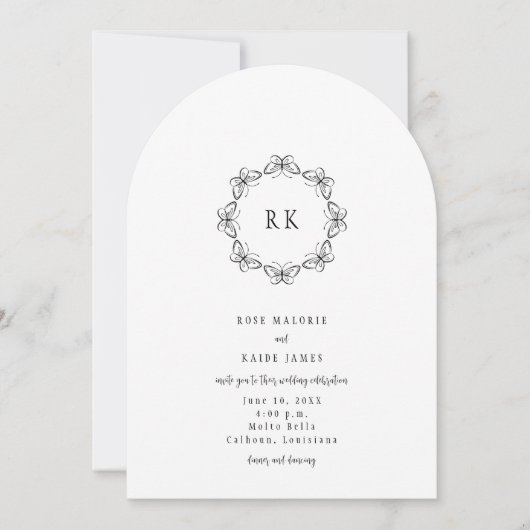 Vlinders Rondom Trouw Uitnodiging (Voorkant)