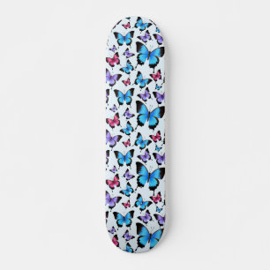Vlinders Roze Teal Meisjesachtig Meisjesachtig Whi Skateboard