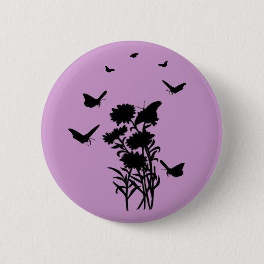 Vlinders Silhouette Button (Voorkant)