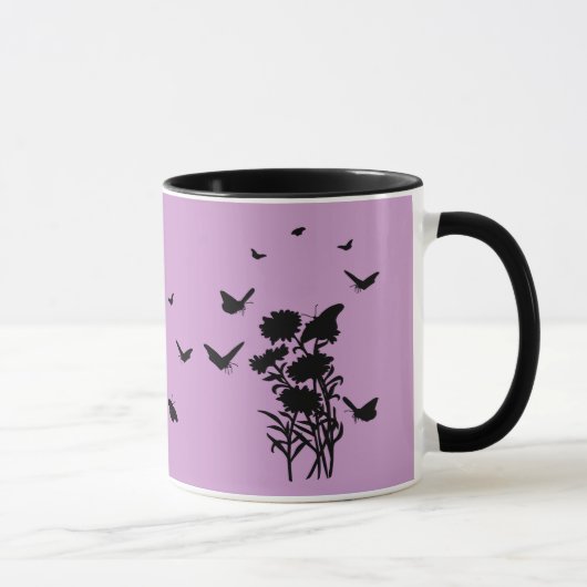 Vlinders Silhouette Mok (Rechts)