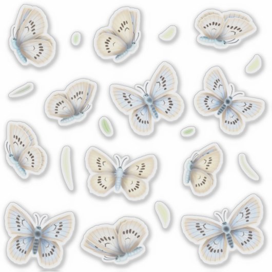  Vlinders Transparant Venster & Spiegel Sticker (Voorkant)