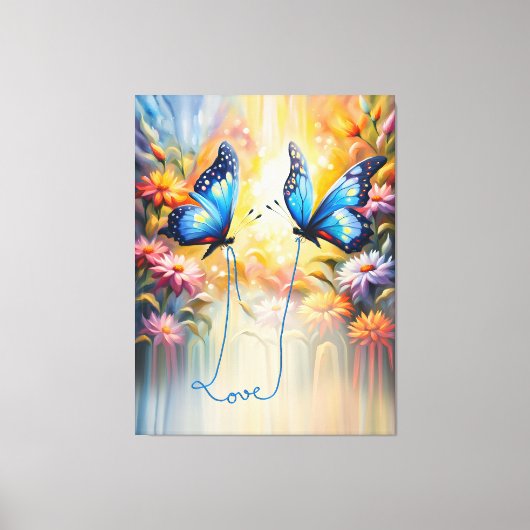 vlinders uit liefde canvas afdruk (Voorkant)