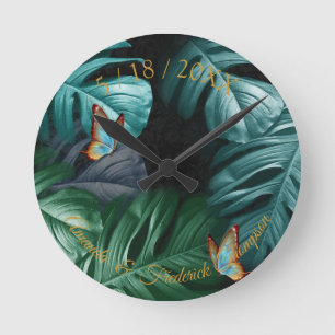 Vlinders van het Paradijs Tropische Splash in Blau Ronde Klok