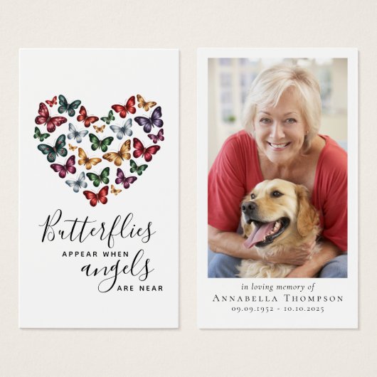 Vlinders verschijnen Engelen zijn in de buurt van Visitekaartje (Voorkant /achterkant)