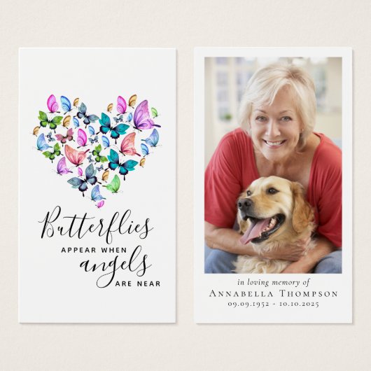 Vlinders verschijnen Engelen zijn in de buurt van Visitekaartje (Voorkant /achterkant)