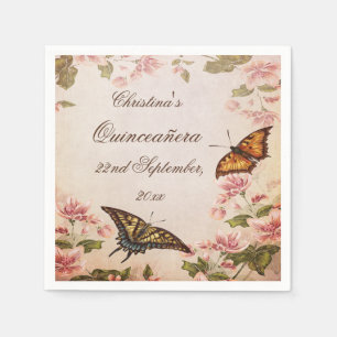 Vlinders & Vintage Amandelbloesem Servetten