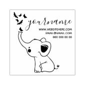 Vlinders vliegen uit de neus van een olifant 	rubberstempel (Afrduk)