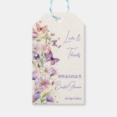 Vlinders vrijgezellenfeest lavendel dank u gunst cadeaulabel (Voorkant)