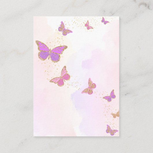 Vlinders Vrijgezellenfeest Register QR Code Informatiekaartje (Achterkant)