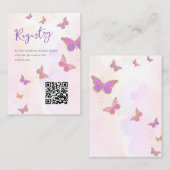 Vlinders Vrijgezellenfeest Register QR Code Informatiekaartje (Voorkant / Achterkant)