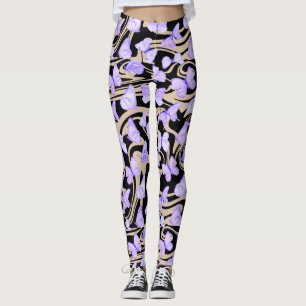 Vlinders Waterverf paarse Leggings