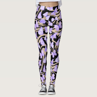 Vlinders Waterverf paarse Leggings
