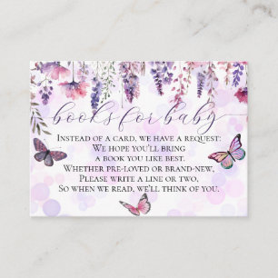 Vlinders Wildbloemen Baby shower Boeken voor Baby Informatiekaartje