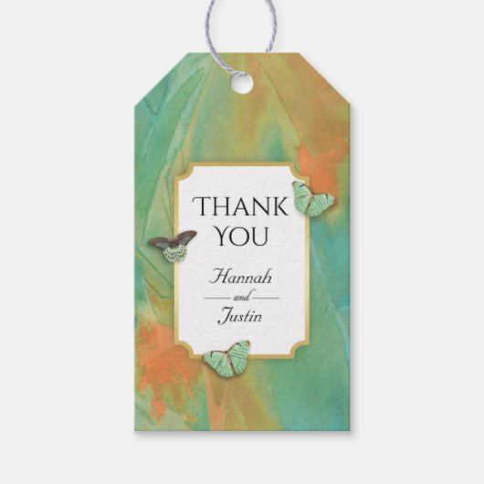 vlinders zuidwesten kleuren dank u cadeaulabel (Voorkant)