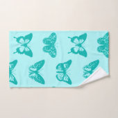 Vlinderschets, aqua en turquoise bad handdoek (Handdoek)