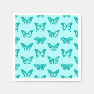 Vlinderschets, aqua en turquoise servet
