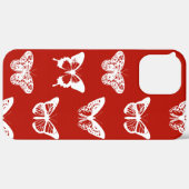 Vlinderschets, diep rood en wit Case-Mate iPhone case (Achterkant (horizontaal))