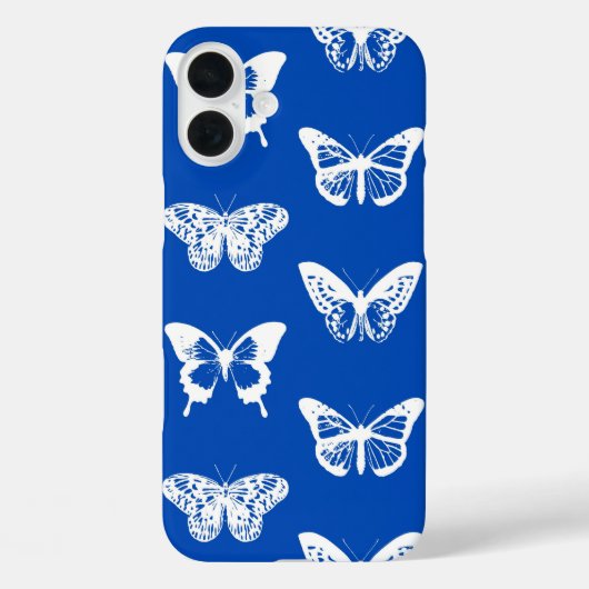 vlinderschets, kobaltblauw en wit Case-Mate iPhone case (Achterkant)
